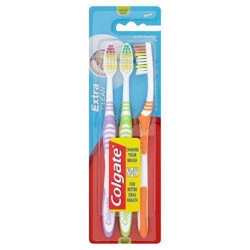 Colgate Extra Clean Toothbrush - 3pk
