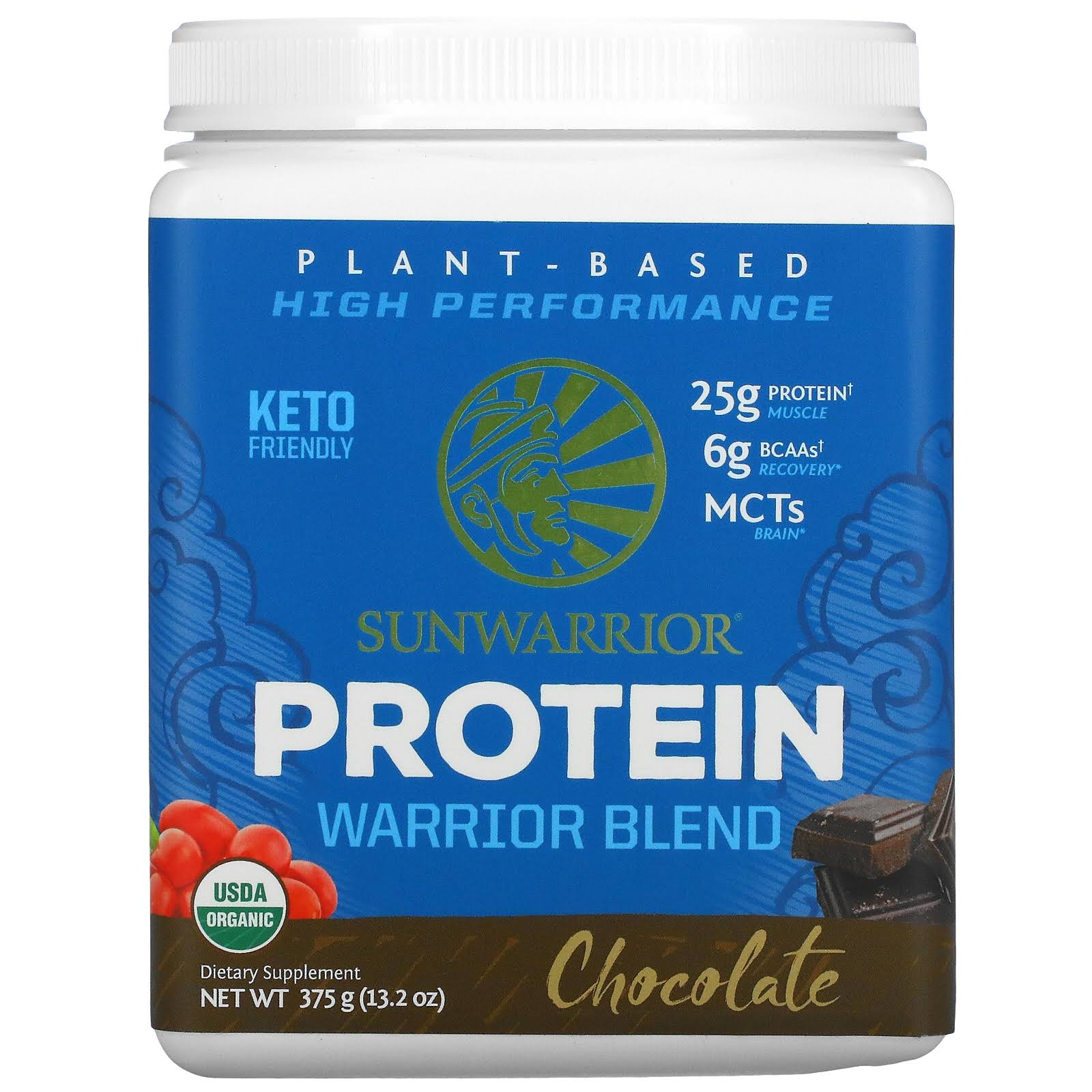 Sunwarrior Warrior Blend Raw Vegan Protein Supplement - Chocolate, 375g
