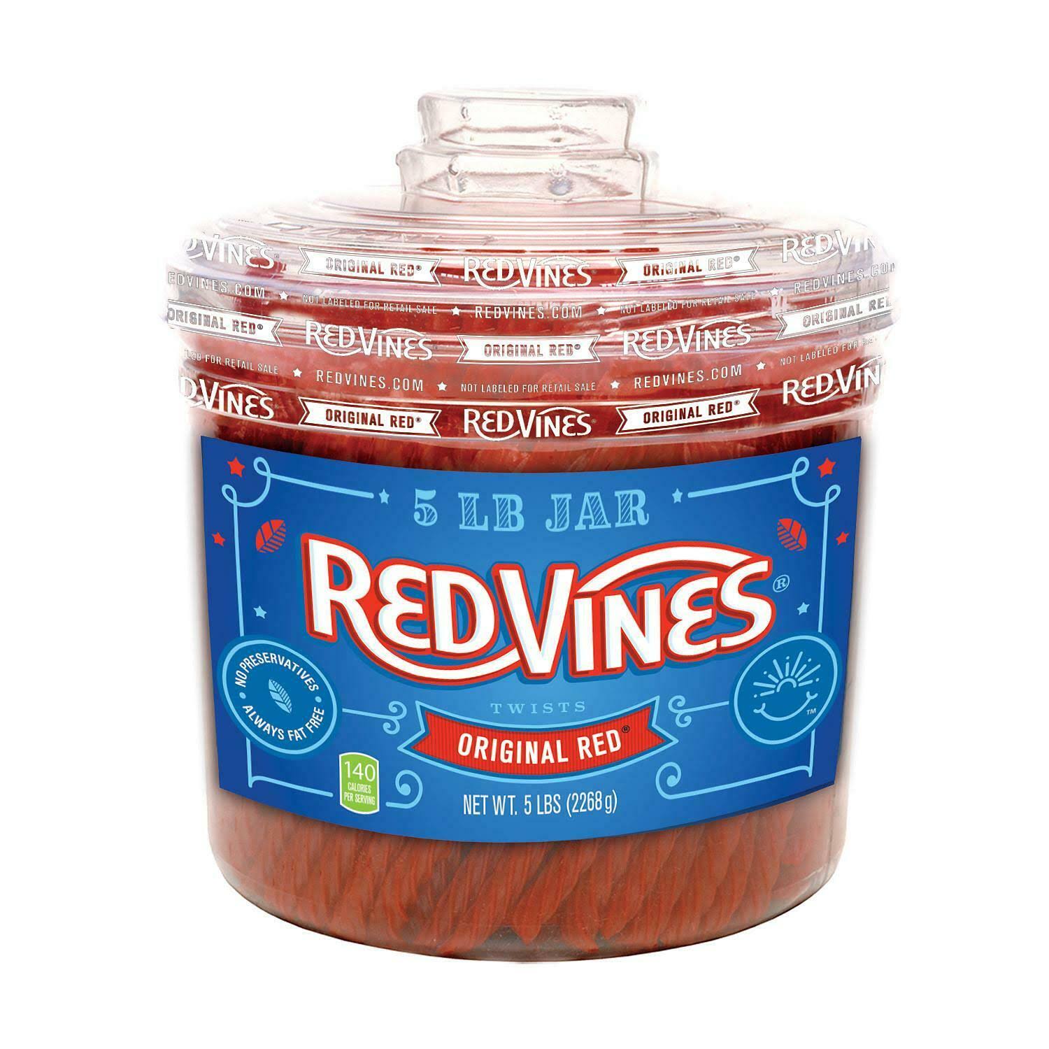 Red Vines Twists Original Candy, Red Licorice - 5 oz tray
