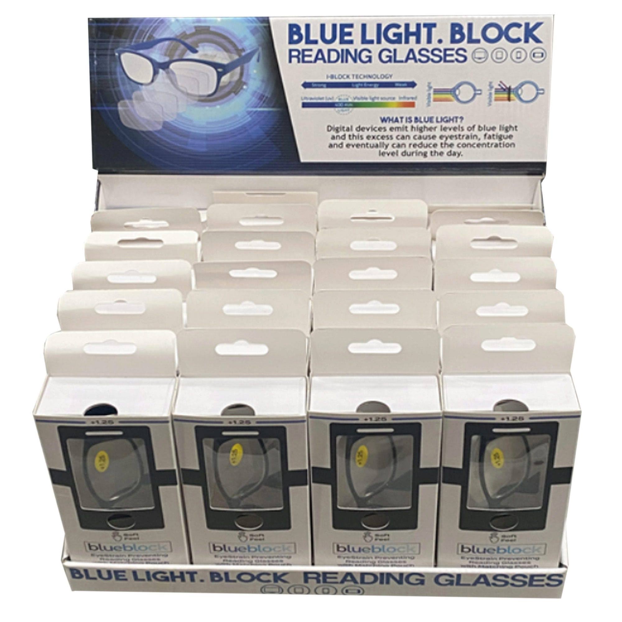 Blue Light Block Reading Glasses in Display 24 GR341