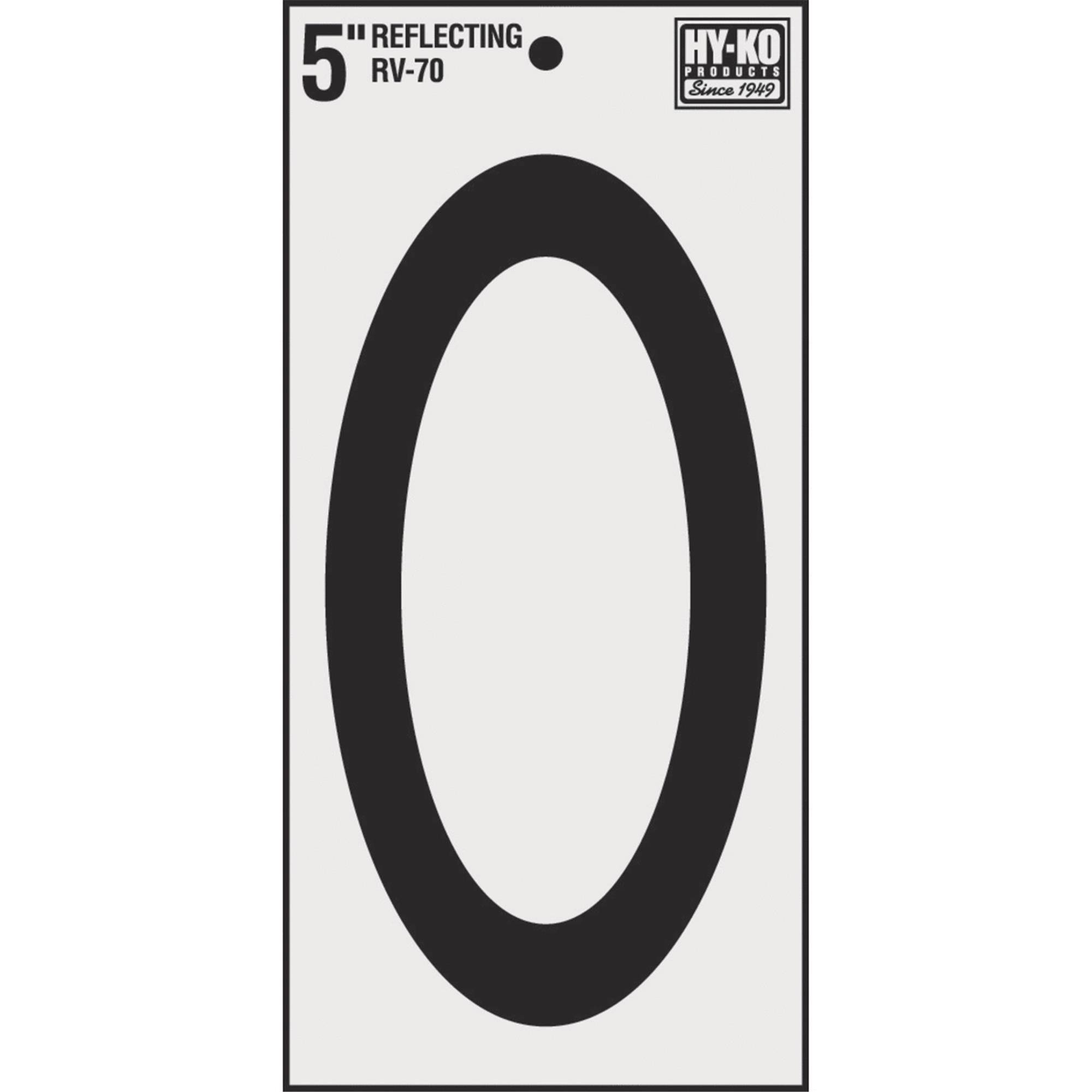 Hy-Ko Vinyl Reflective House Number - "0", 5"