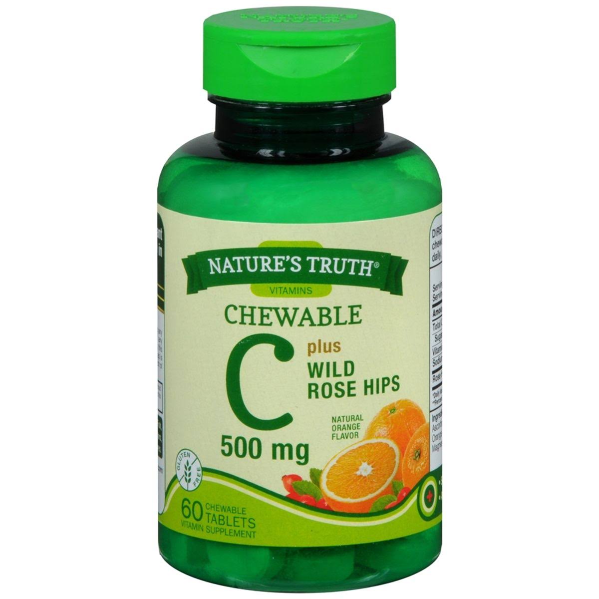 Nature's Truth Chewable C Plus Rose Hips Supplement - 60 Chewable Tablets