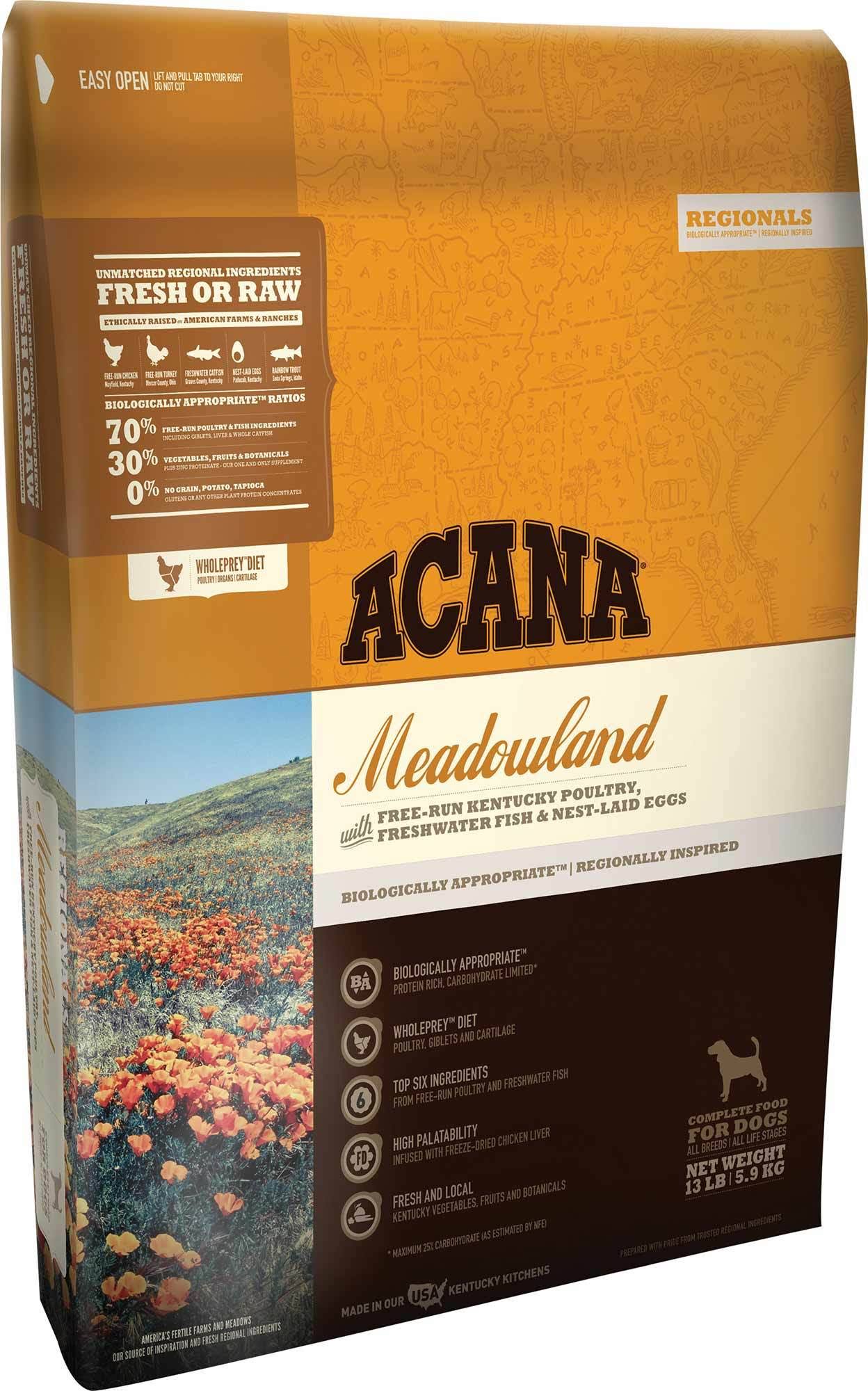 Acana Meadowland Grain-Free Dry Dog Food - 13 lb. Bag