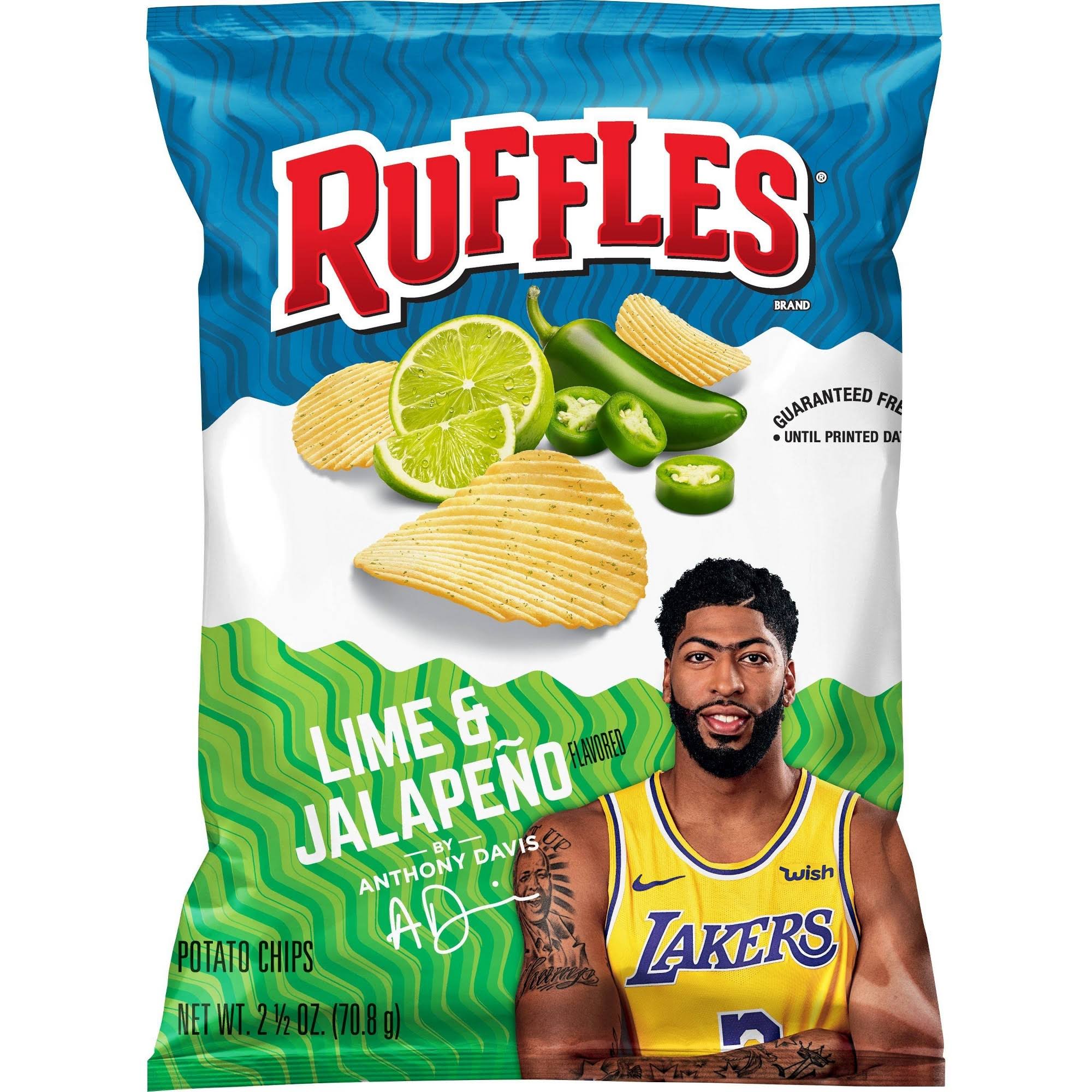 Ruffles Potato Chips, Lime & Jalapeno Flavored - 2.5 oz