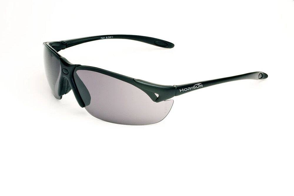 Horisun 7441 Anti-Fog Safety Glasses Satin Black Frame Smoke Lens