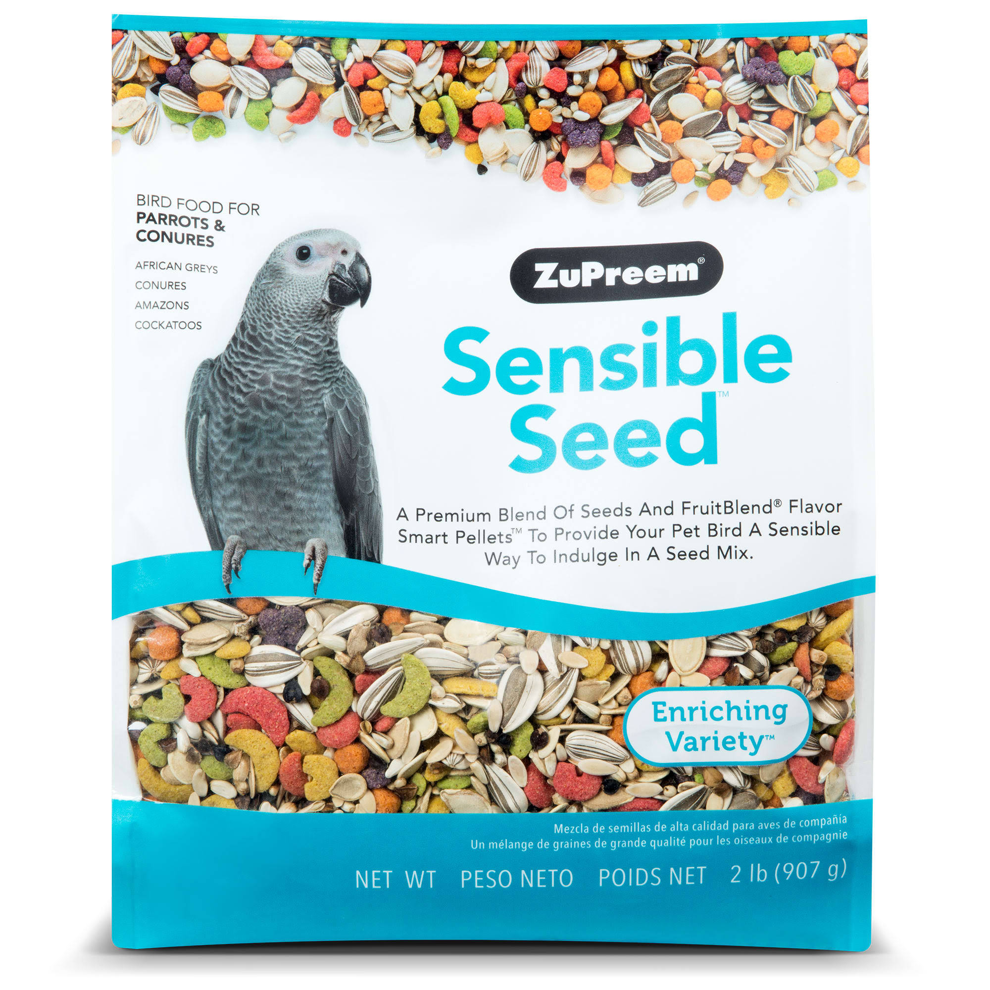 ZuPreem Sensible Seed Premium Blend Bird Food Parrots & Conures - 2lbs