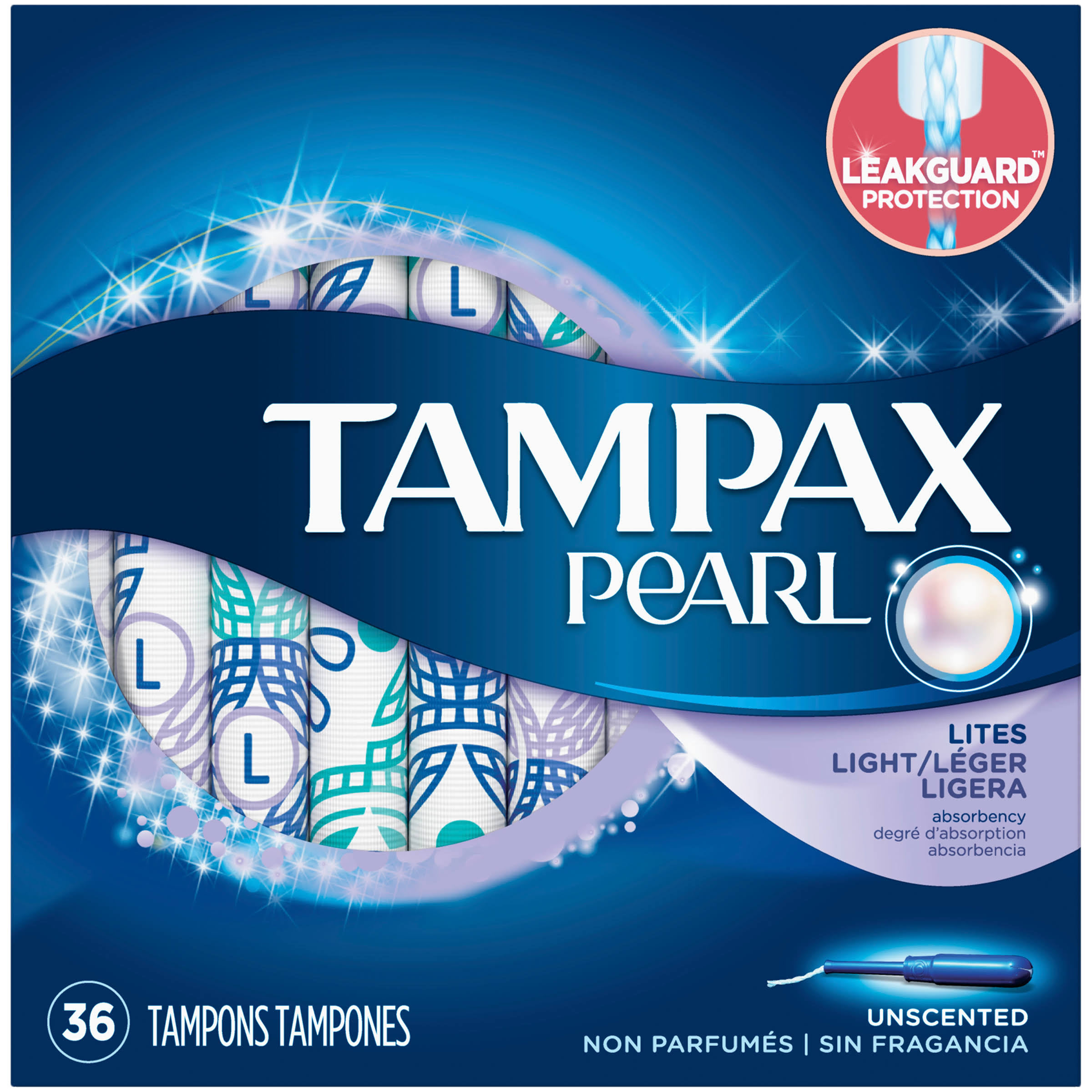Tampax Pearl Plastic Light Tampons - Unscented, 36 Pack