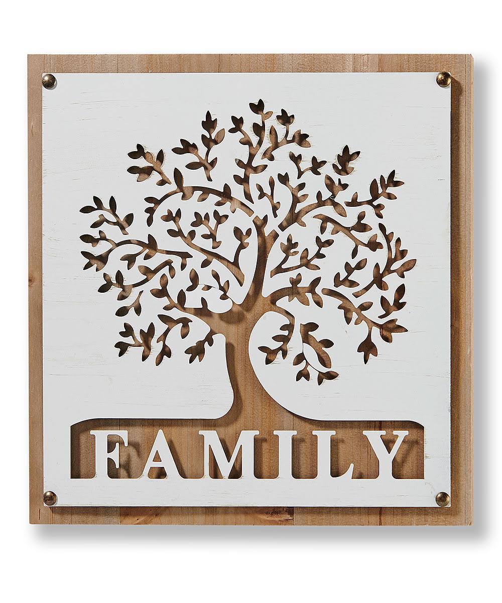 Giftcraft Brown & Gray 'Family' Tree Laser Cut Wall Art One-Size