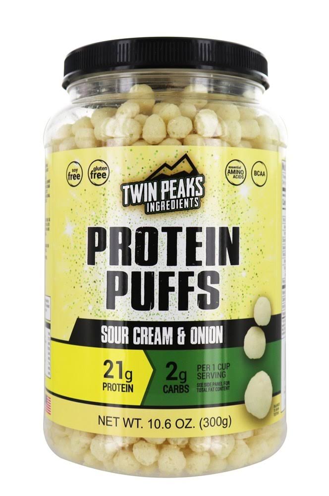 Twin Peaks Ingredients Protein Puffs Sour Cream & Onion 10.6 OZ.