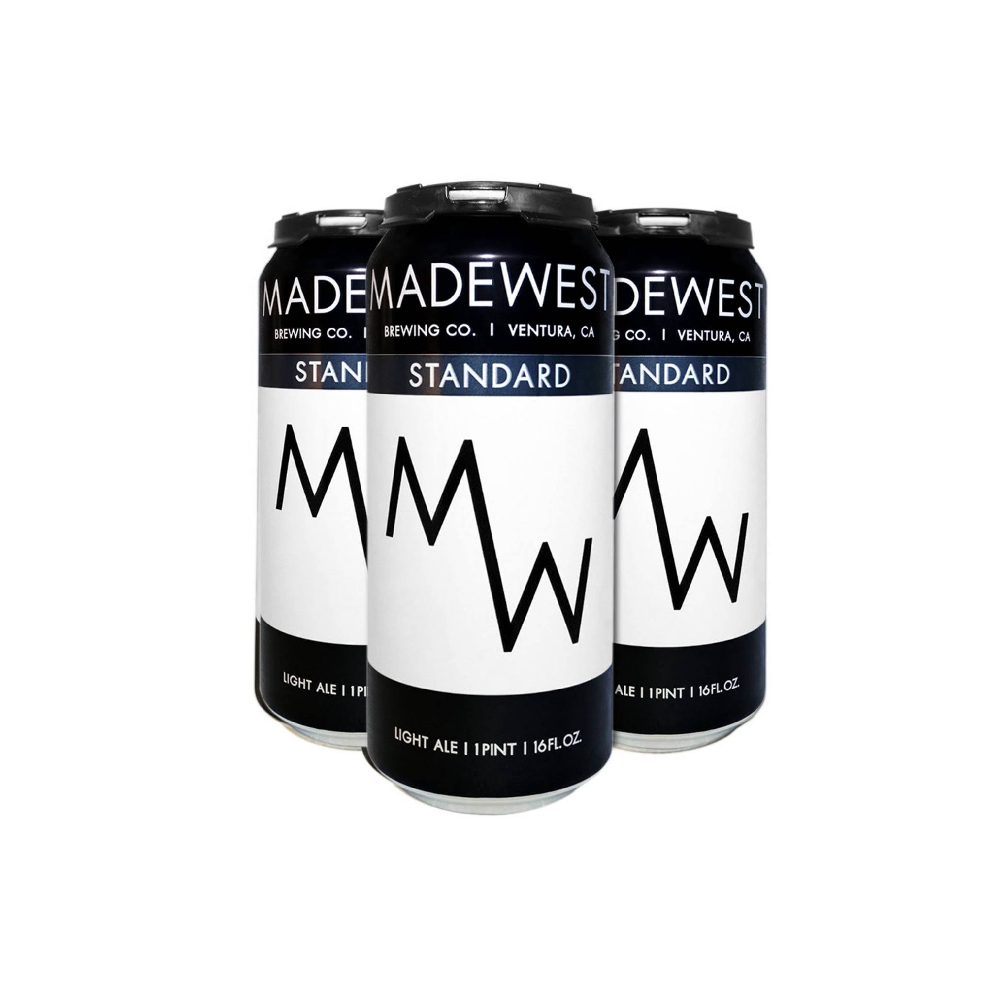 Madewest Beer, Light Ale, Standard - 4 pack, 16 fl oz cans