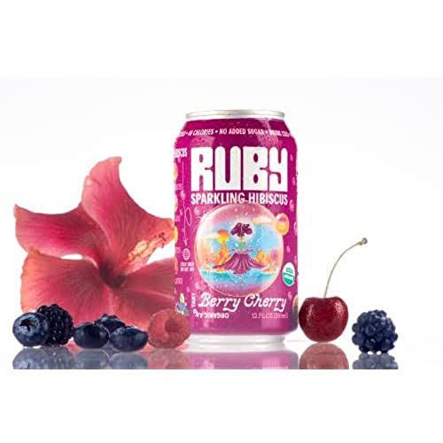 Ruby Organic Berry Cherry Habiscus Water - 12 fl oz