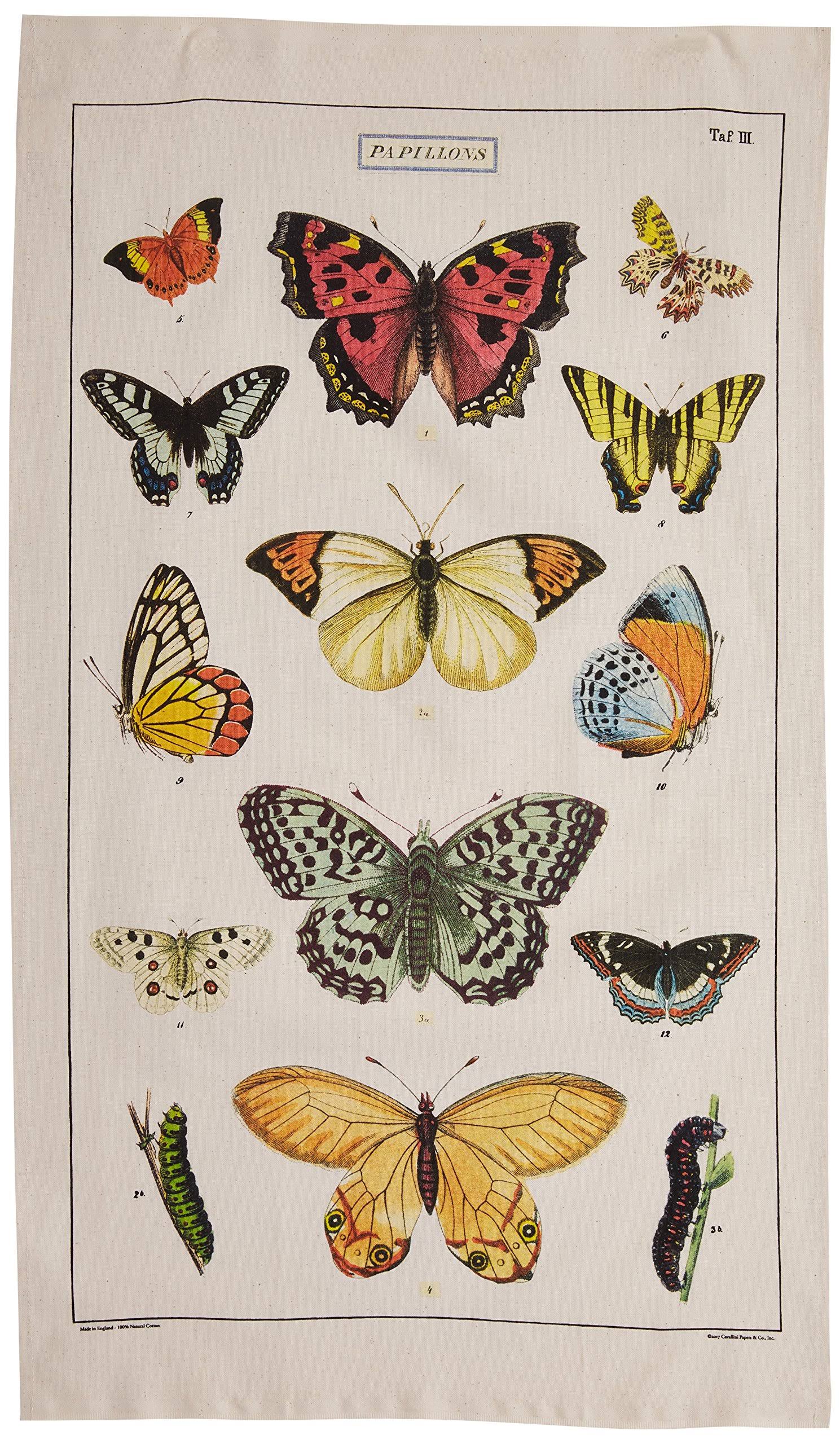 Cavallini Papers & Co. Vintage Tea Towel, Butterflies
