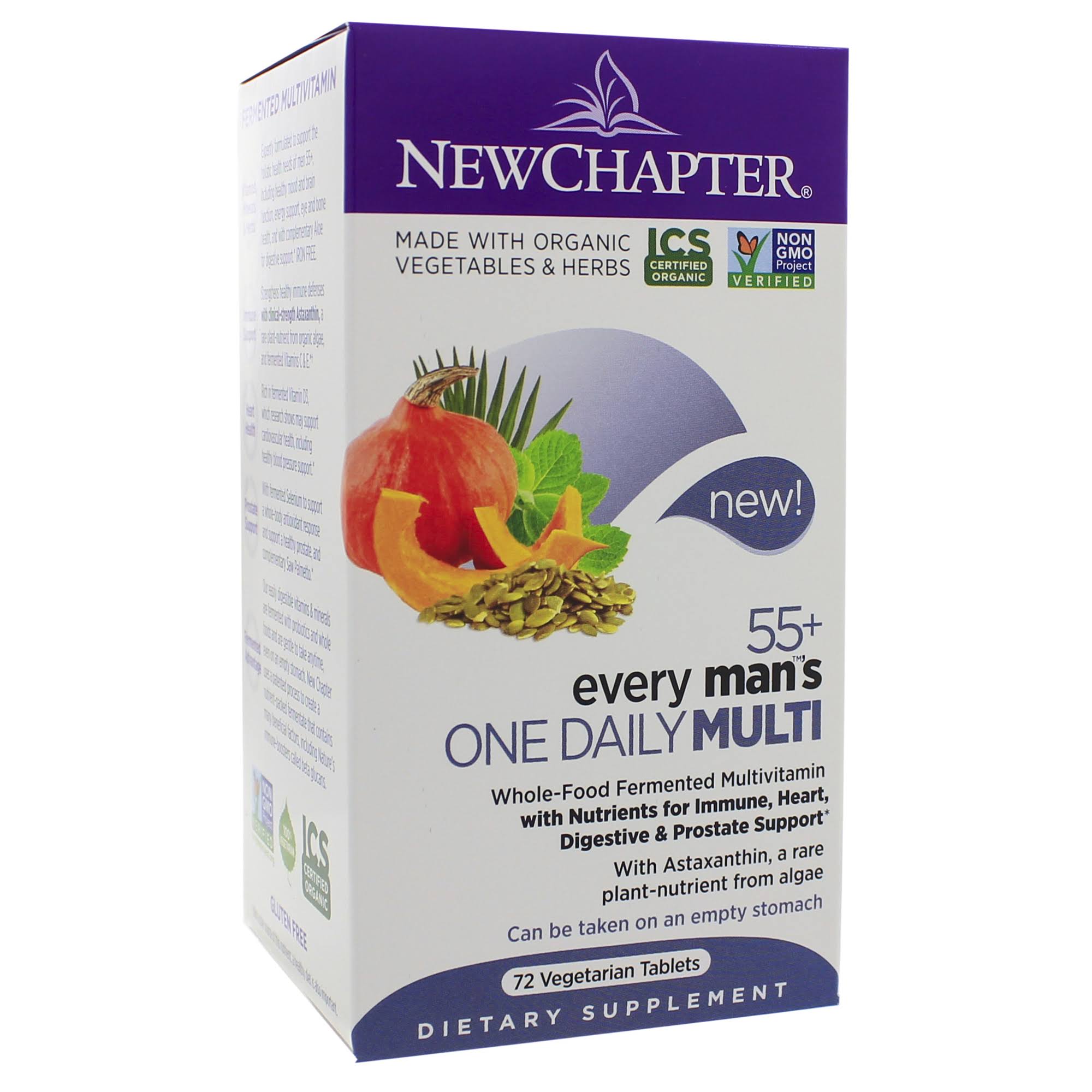 New Chapter, Every Man's One Daily 55+ Multivitamin, 72 Vegetarian Tablets