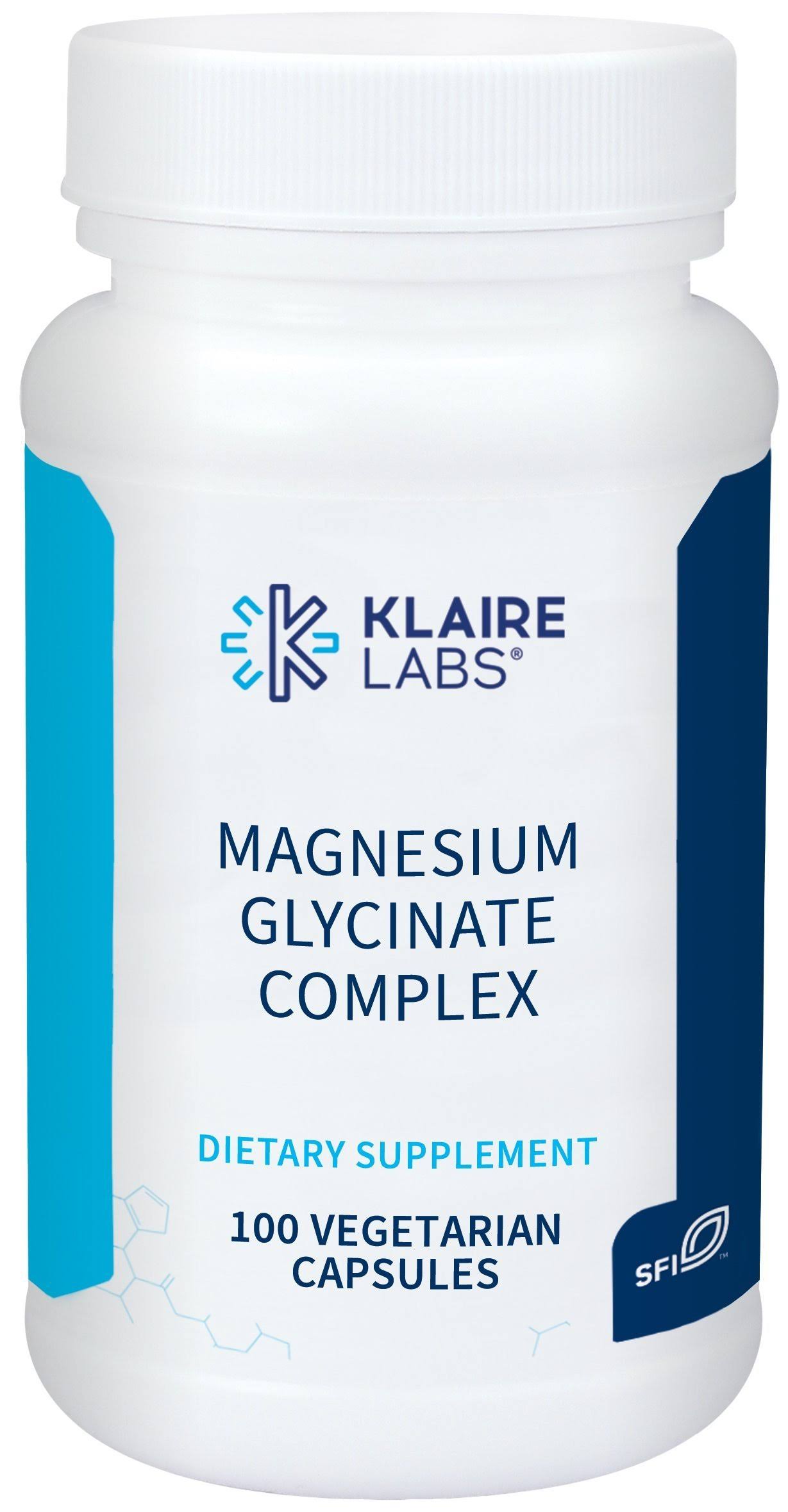 Klaire Labs Magnesium Glycinate Dietary Supplement - 100 Count