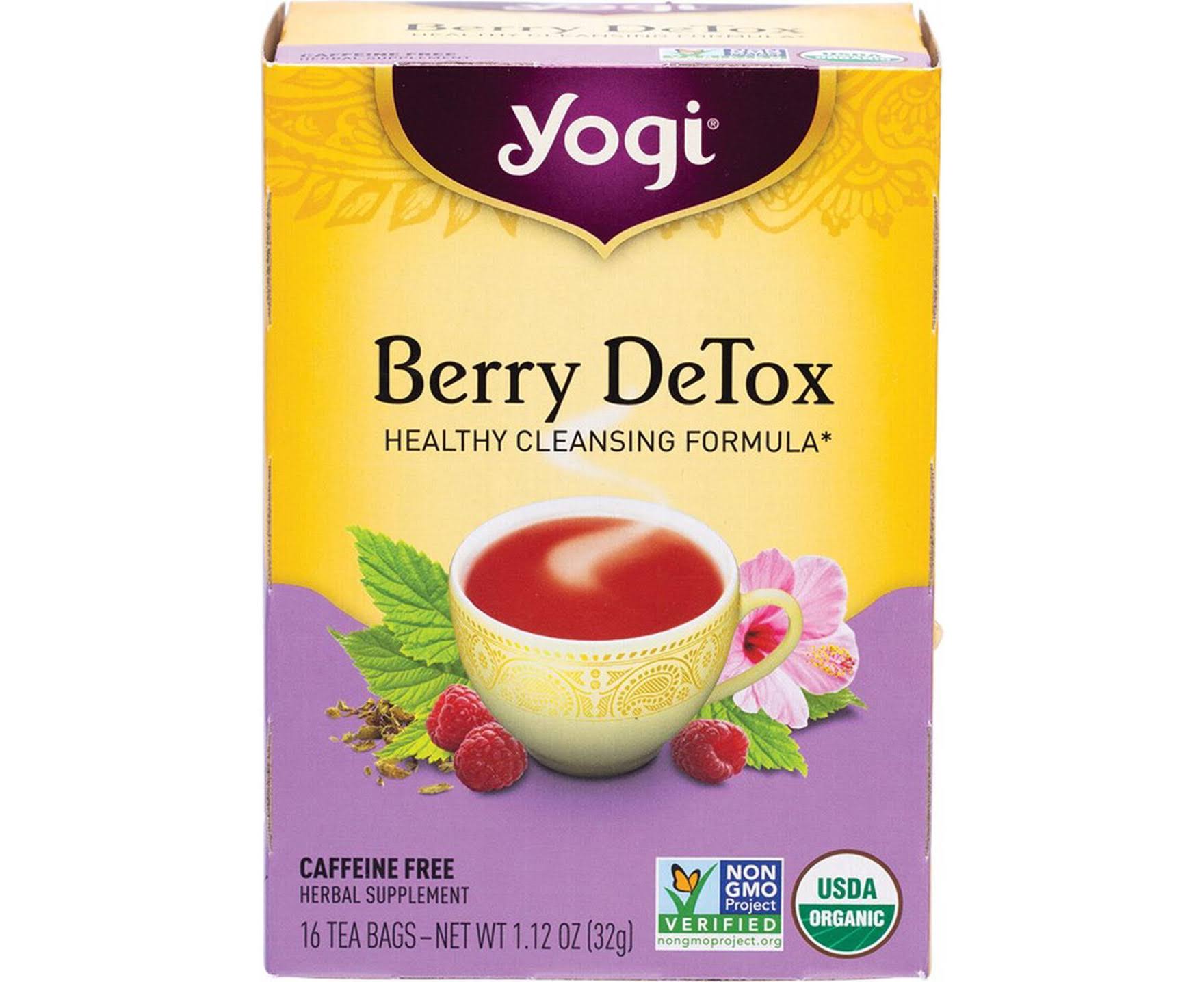 Yogi Berry DeTox Caffeine Free Herbal Supplement - 16 Tea Bags