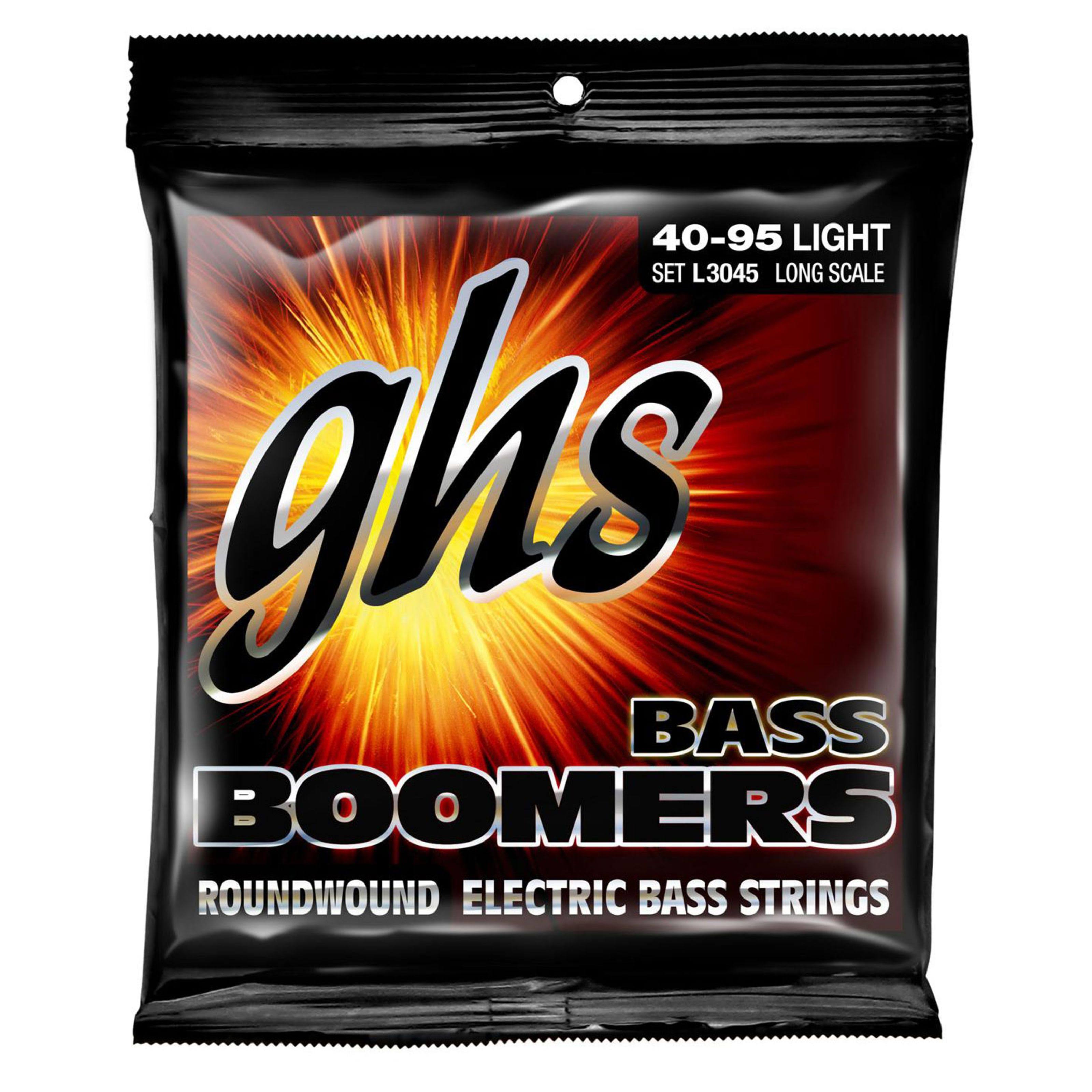 GHS L3045 Bass Boomers 4 String Roundwound Electric Bass Strings - Long Scale, 40-95 Light