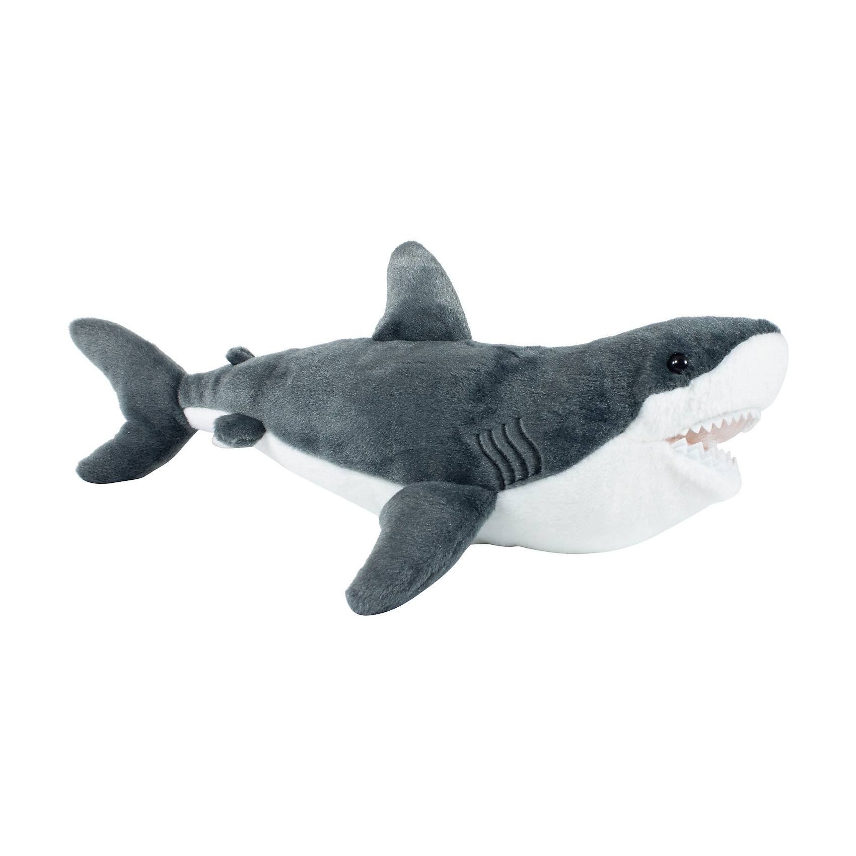 Wild Republic Cuddlekins Great Shark Cuddly Plush Toy - 54cm, White and Gray