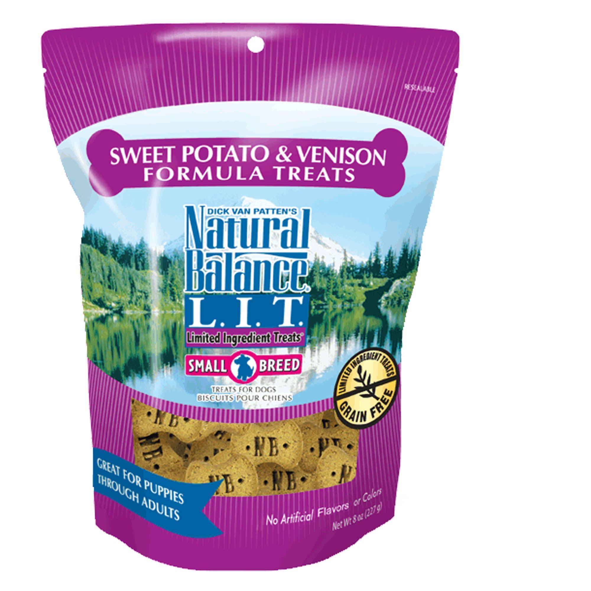 Natural Balance L.I.D. Limited Ingredient Diets Treats for Dogs, Grain Free, Sweet Potato & Venison Formula, Original Biscuits, Small Breed - 8 oz