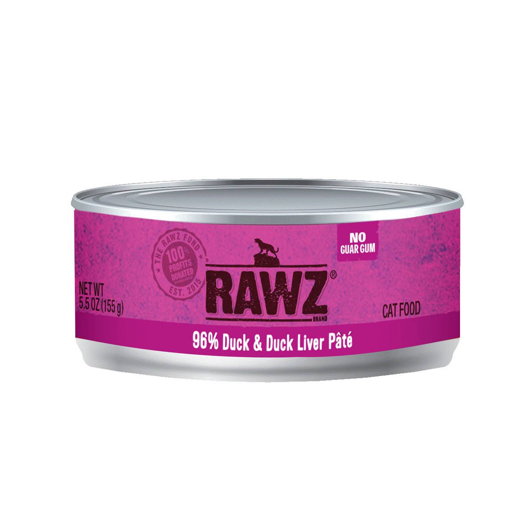 RAWZ Cat 96% Duck & Duck Liver Pate, 5.5-oz