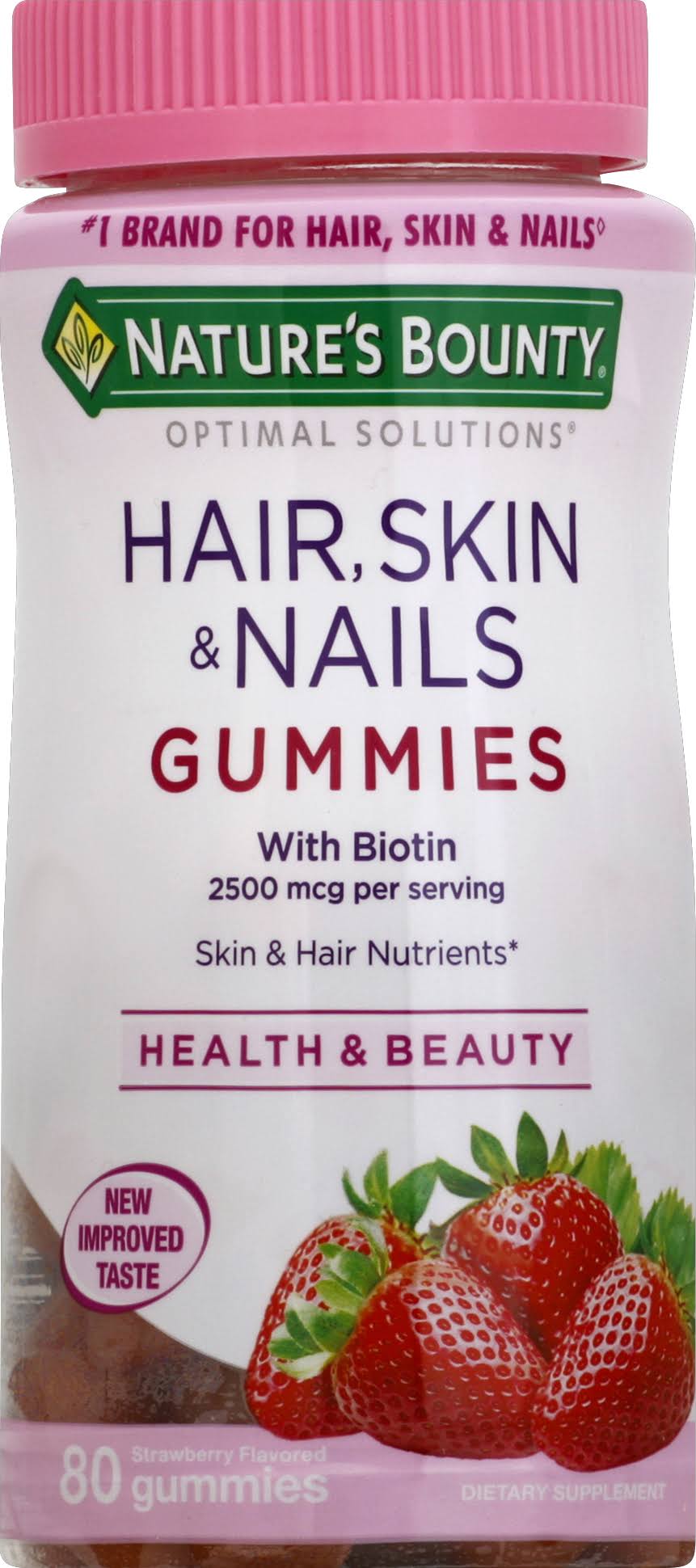 Nature's Bounty Optimal Solutions Hair, Skin and Nails Gummies - 80 Count