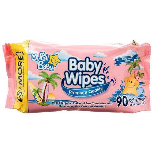 New 373276 Baby Wipes 90Ct Pink My Fair Baby (12-Pack) Baby Items Chea