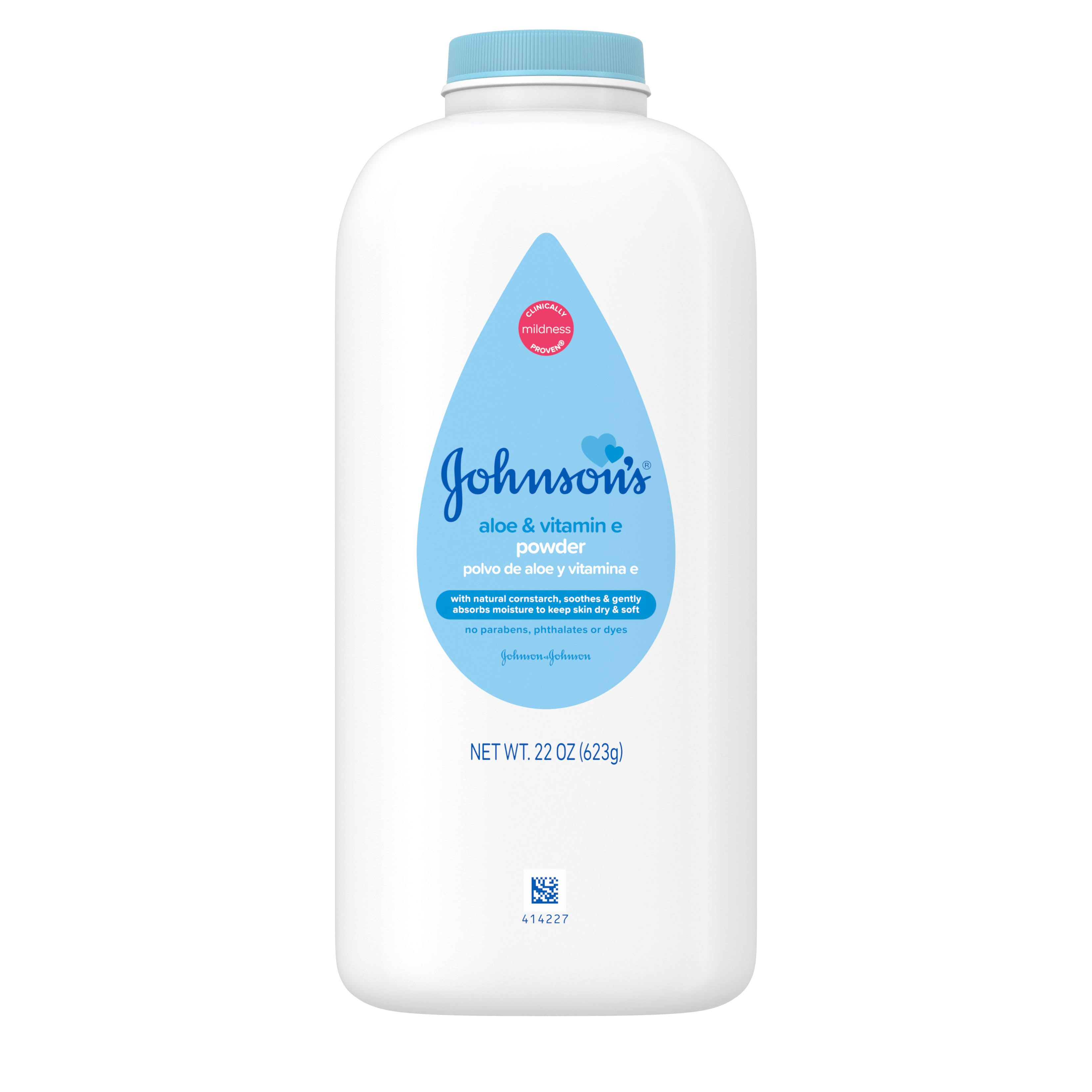 Johnson's Baby Powder - Pure Cornstarch, Aloe and Vitamin E, 22oz