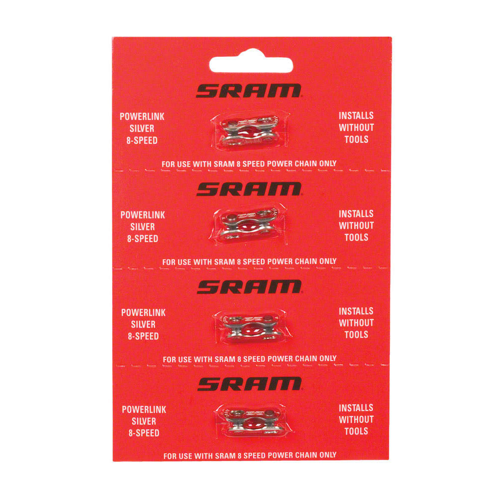 SRAM PowerLink Bicycle Chain Connector - Silver, x4