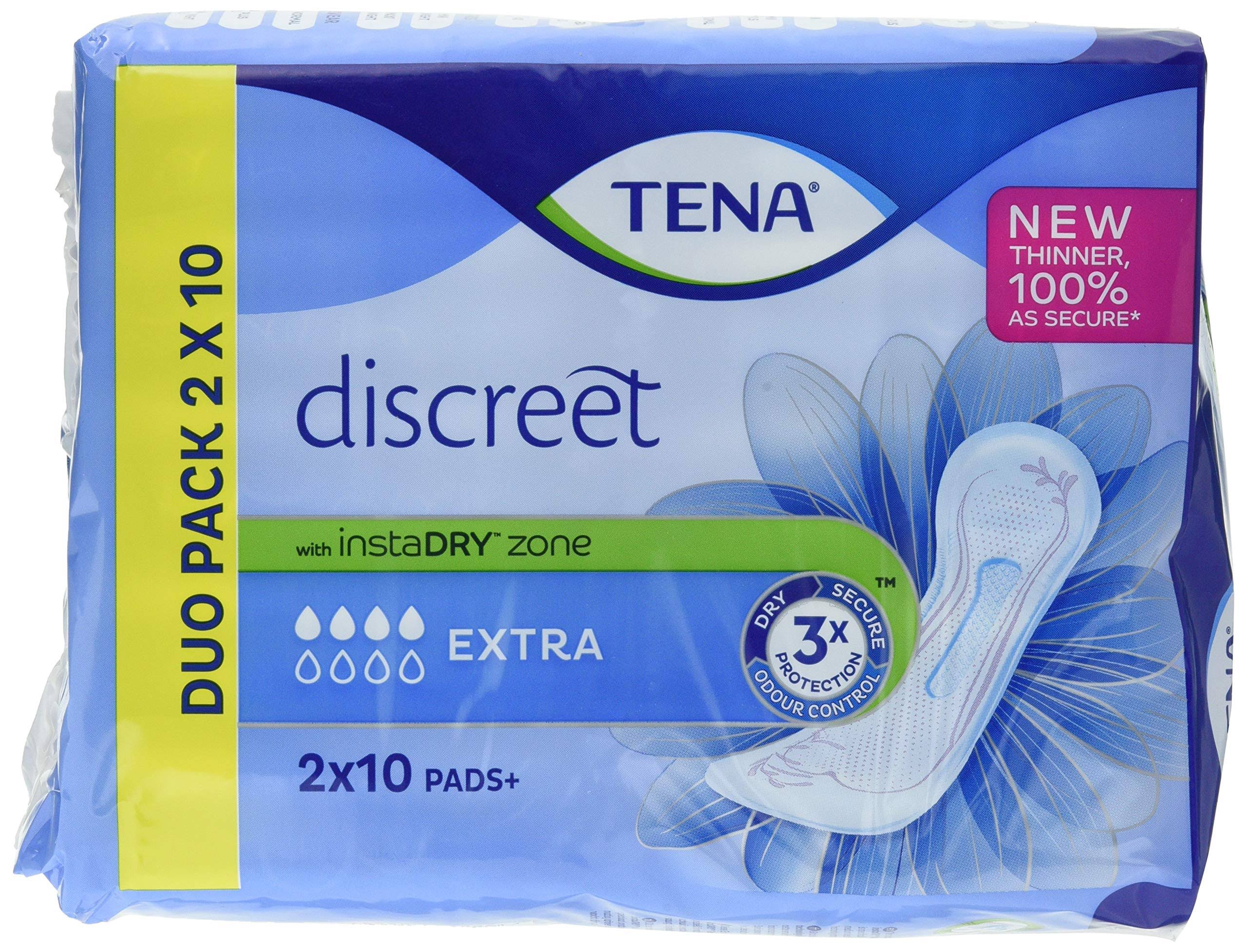 Tena Discreet Extra Pads+ - 3x Packs of 20 ( 60 Towels )