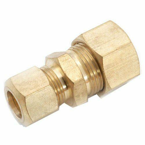 Anderson Metals 750082-0604 Low Lead Compression Union - Brass, 3/8" x 1/4"
