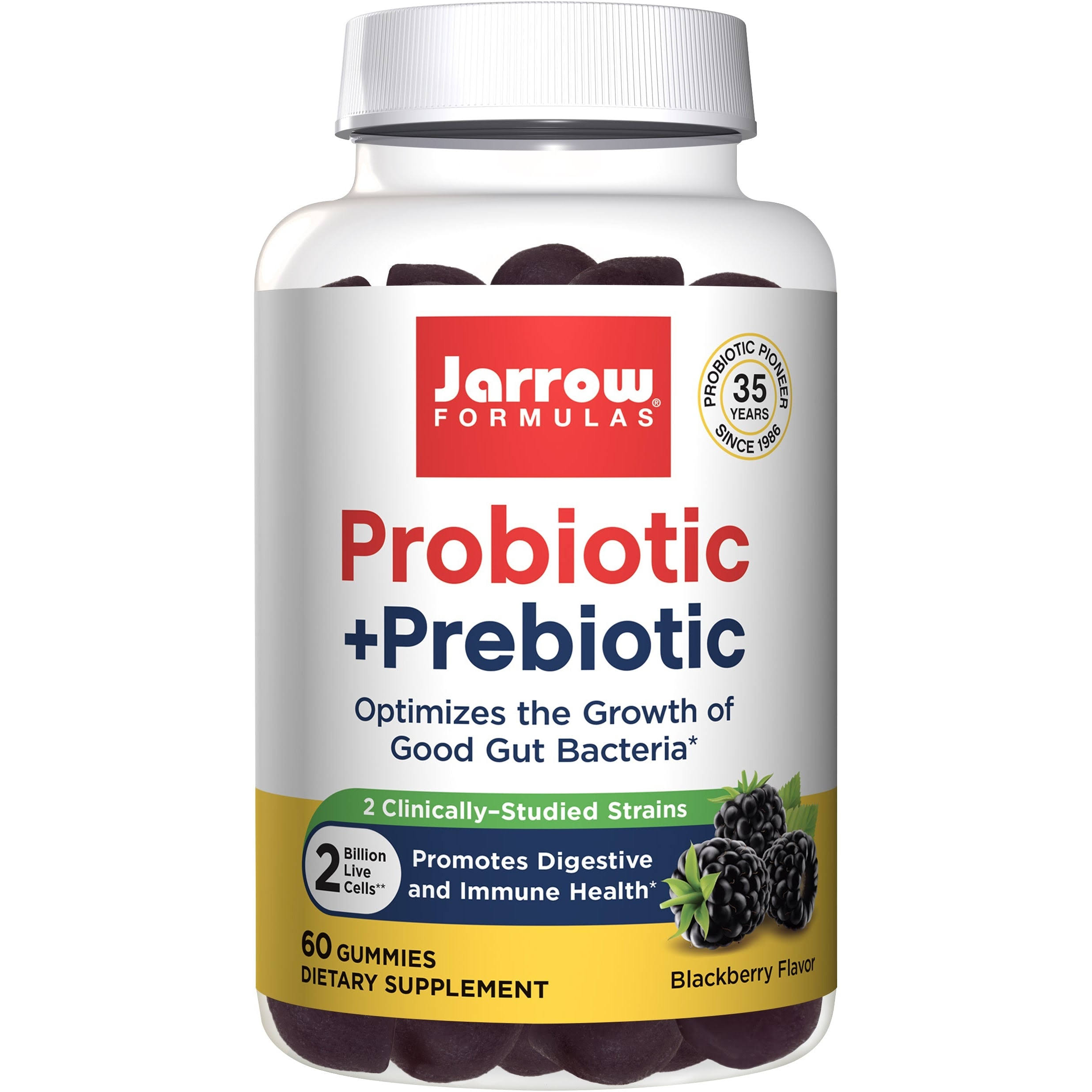 Jarrow Formulas Probiotic + Prebiotic Blackberry 2 Billion 60 gummies