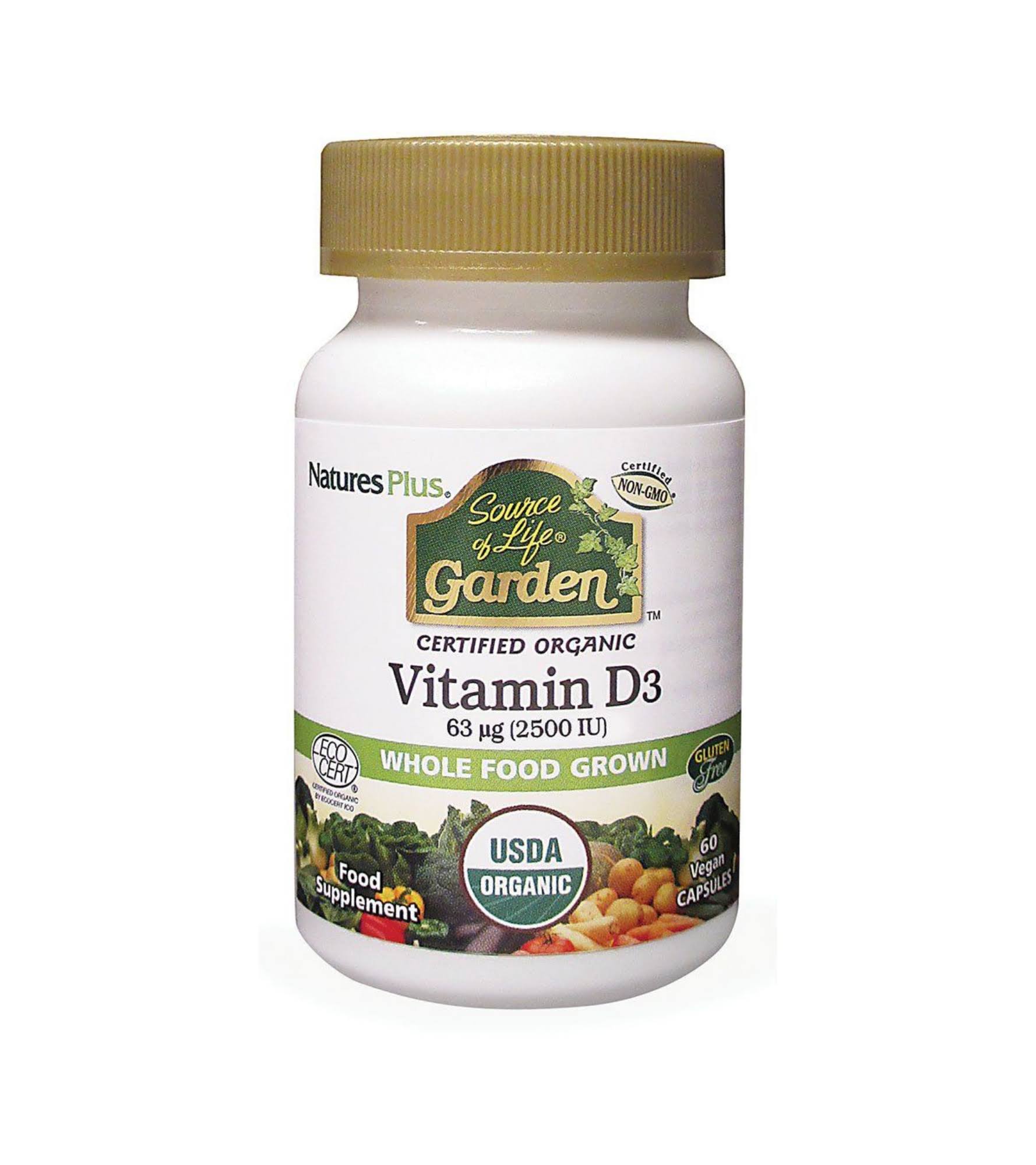 Natures Plus Source of Life Garden Vitamin D3 Capsules 60 Capsules