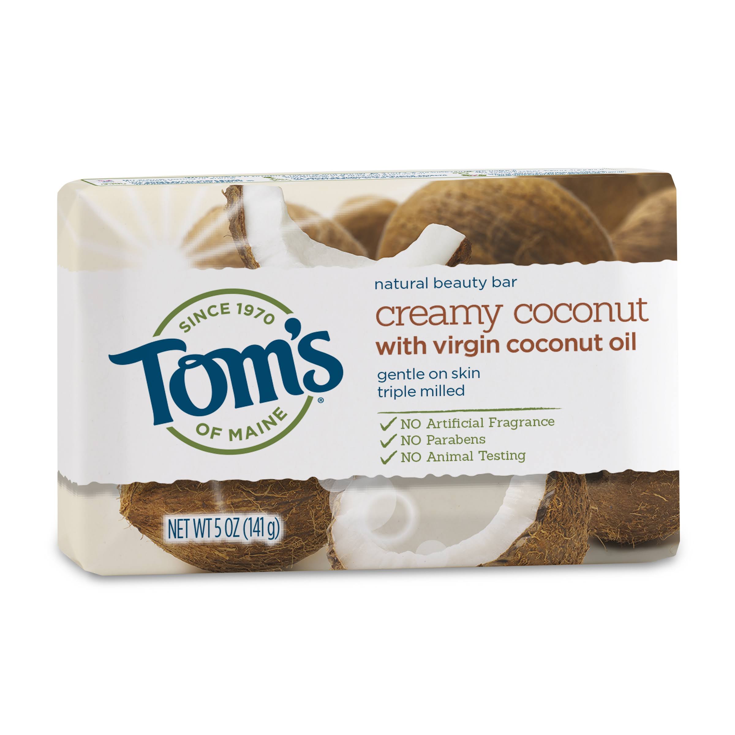 Tom's Of Maine Natural Beauty Bar Soap - Creamy Coconut With Virgin Coconut Oil, 141g