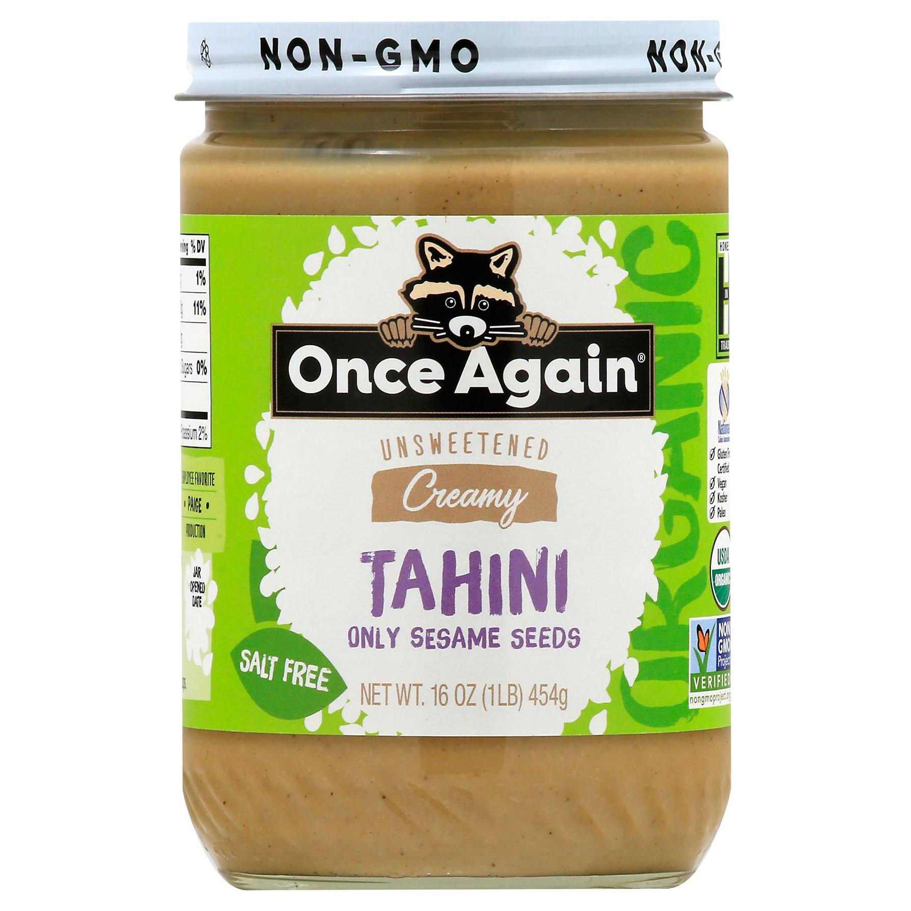 Once Again Organic Tahini - 16 oz jar