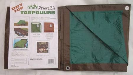 Foremost Tarp Dry Top Reversible Polyethylene Tarpaulin - Brown & Green, 12ft x 16ft