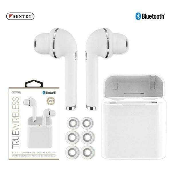 Sentry Bt957w True Premium Wireless Micro in Ear Buds with Charging Case White