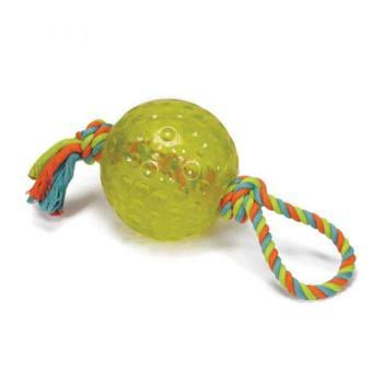 Boss Ball with Rope Pet Tug - 5"