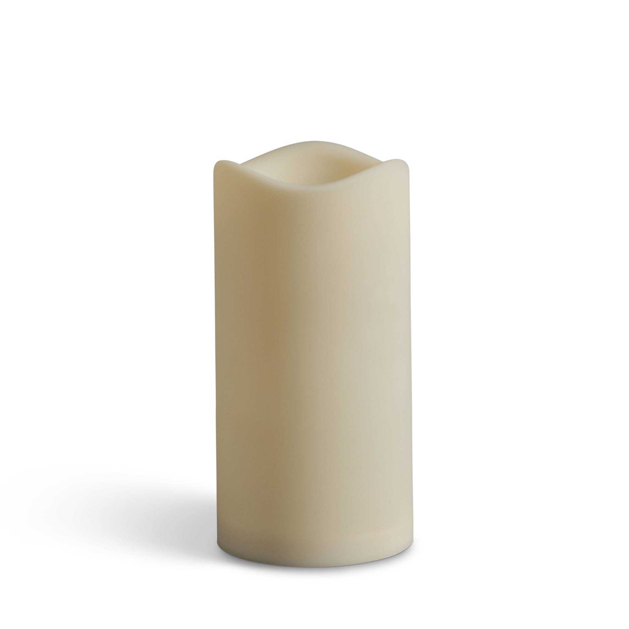 Everlasting Glow Resin LED Pillar Candle with Soft Glow Flicker and Timer - 3in x 6in