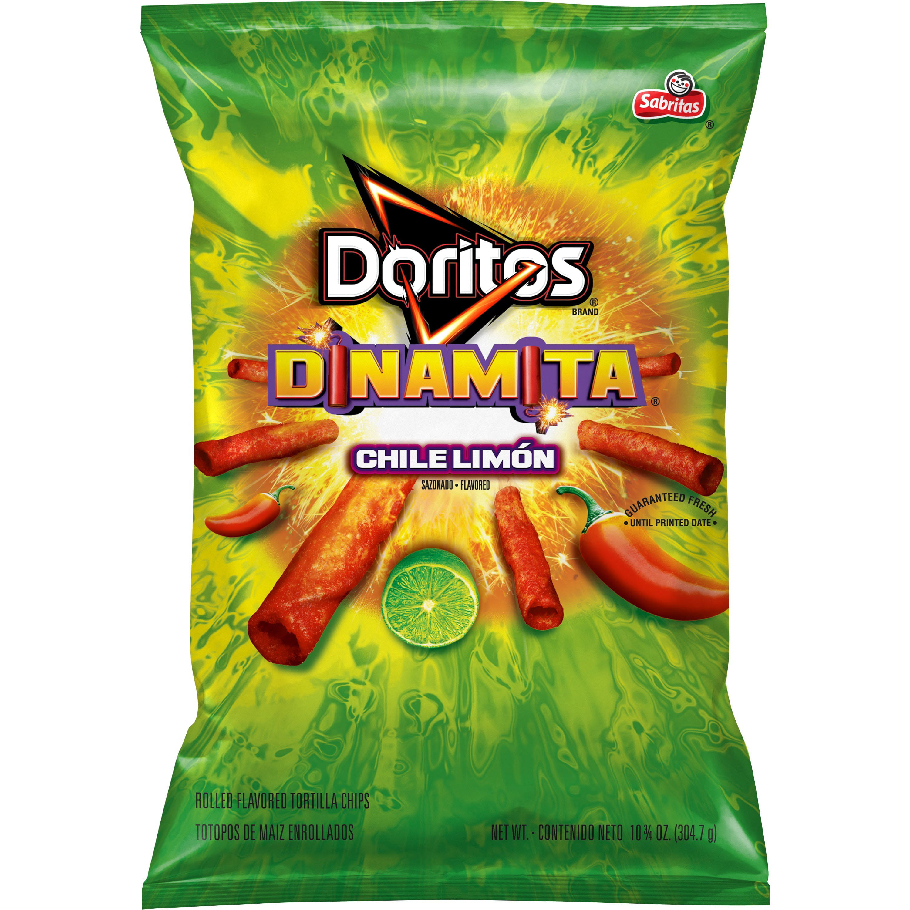 Doritos Tortilla Chips Dinamita Chile Limon Bag, Chili Lemon, 10.75 ou