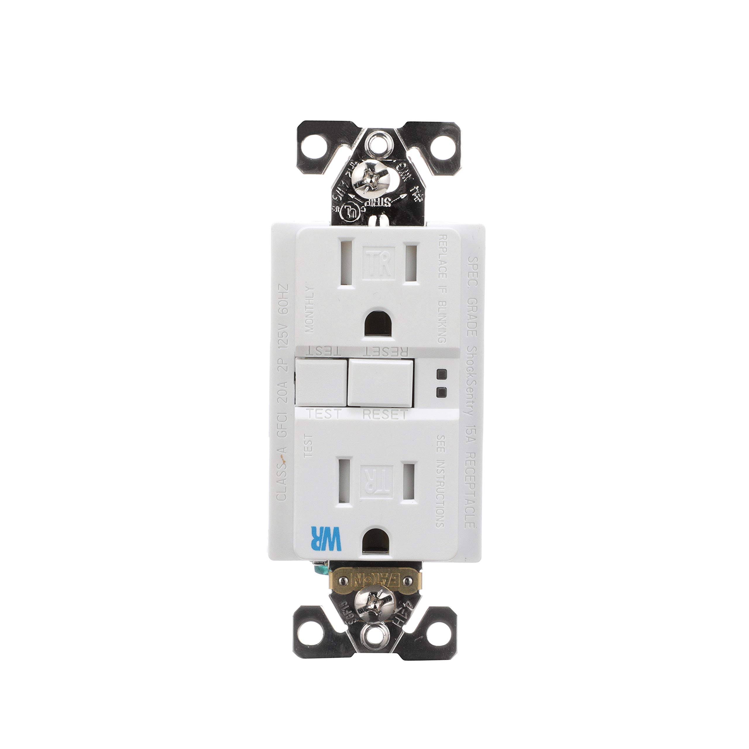 Eaton Self-Test Tamper and Weather Resistant Duplex Receptacle - 15amp, 125v
