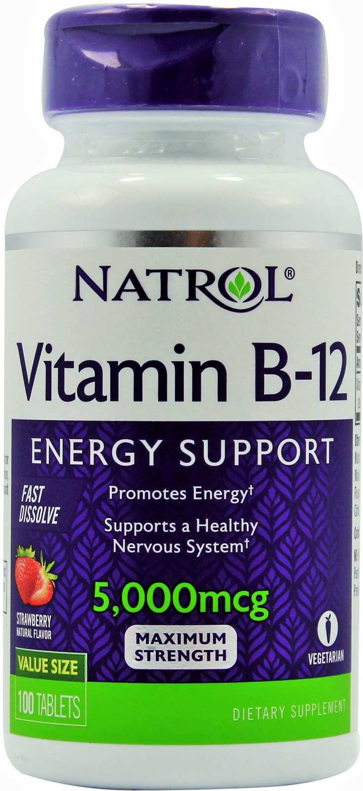 Natrol Vitamin B-12 Fast Dissolve Tablets - Strawberry Flavor