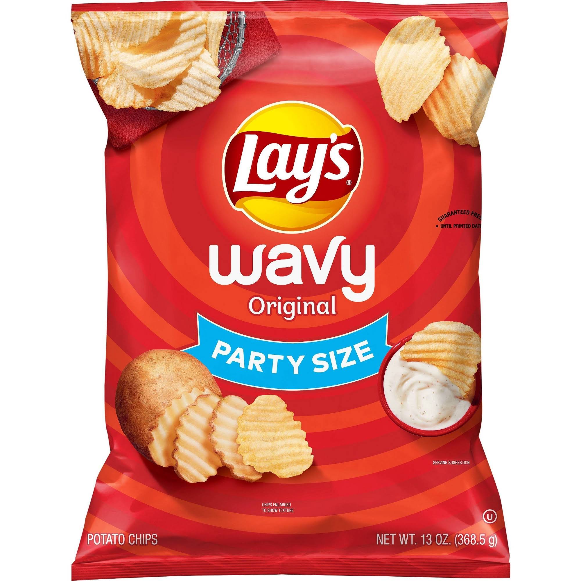 Lay's Wavy Potato Chips, Original, Party Size - 13 oz
