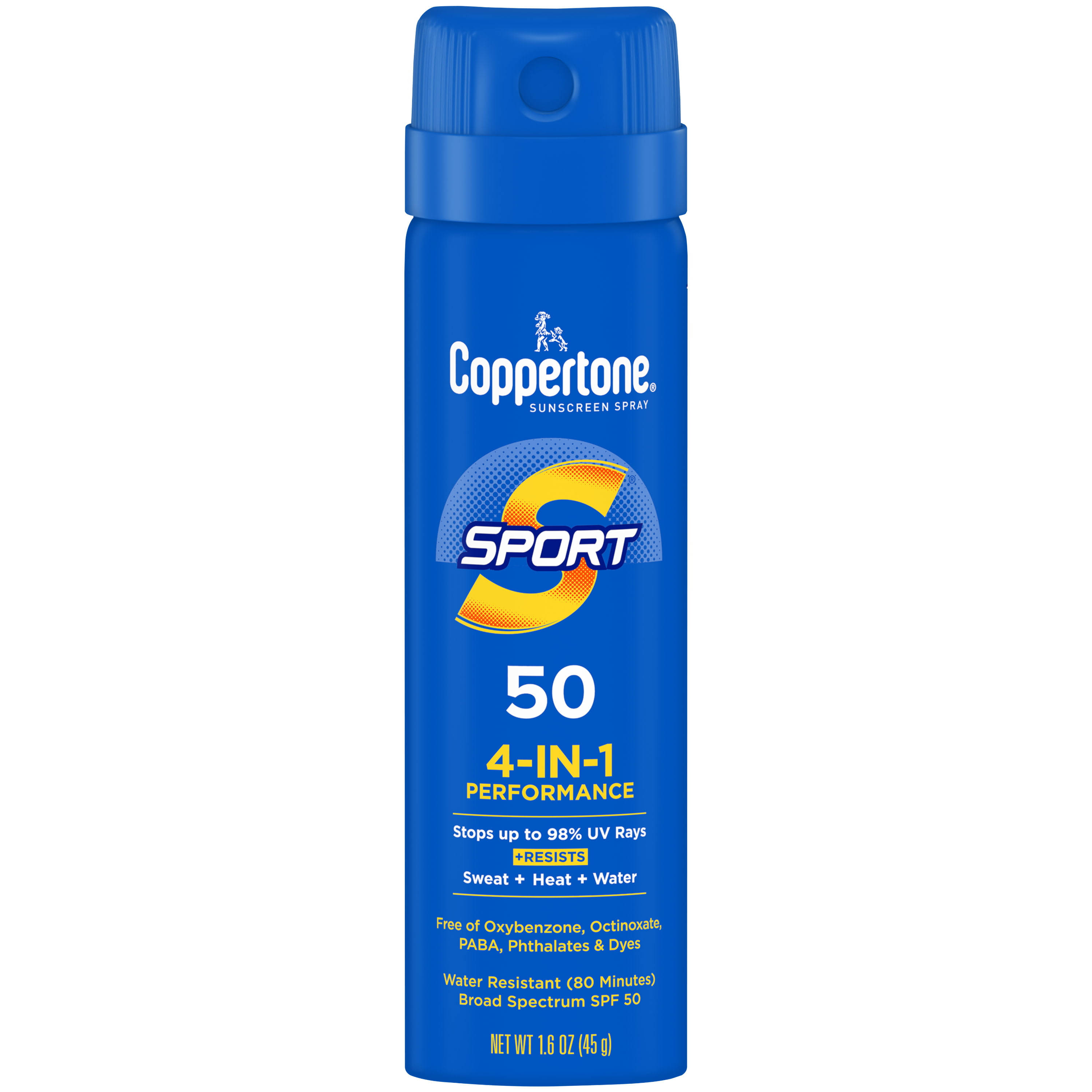 Coppertone Sport Sunscreen Spray, SPF 50 Spray Sunscreen, 1.6 oz