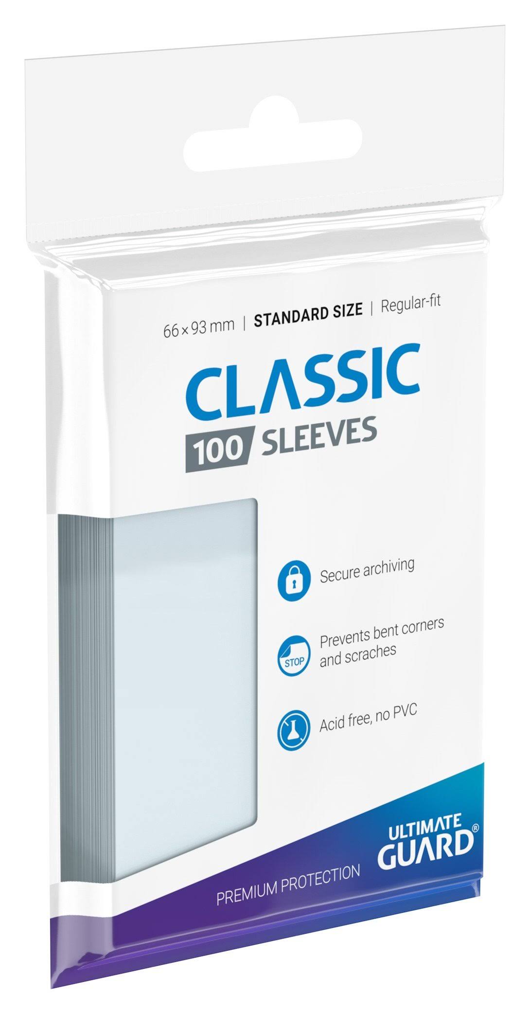 Ultimate Guard Standard Size Classic Soft Card Sleeves - Pack of 100, Transparent