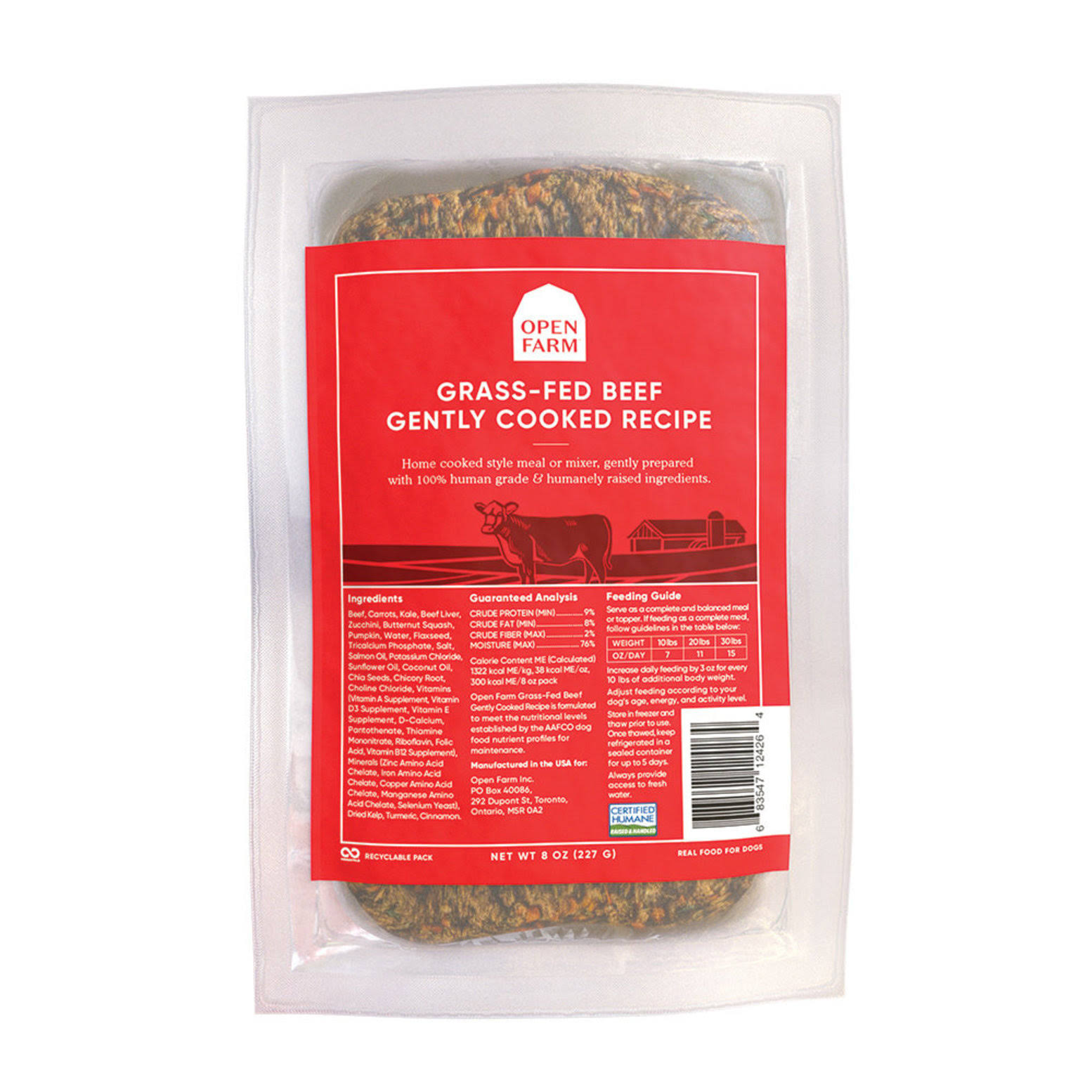 Open Farm Gently Cooked Dog Food - Beef, 6 x 12oz