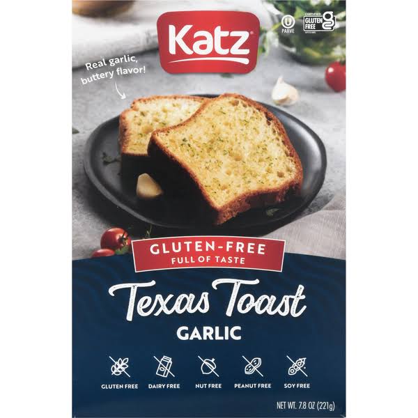 Katz Gluten Free Texas Toast, Dairy Free, Nut Free, Soy Free, Gluten Free | Kosher. 4 Texas Toast 7.8 Ounce (Pack of 1)