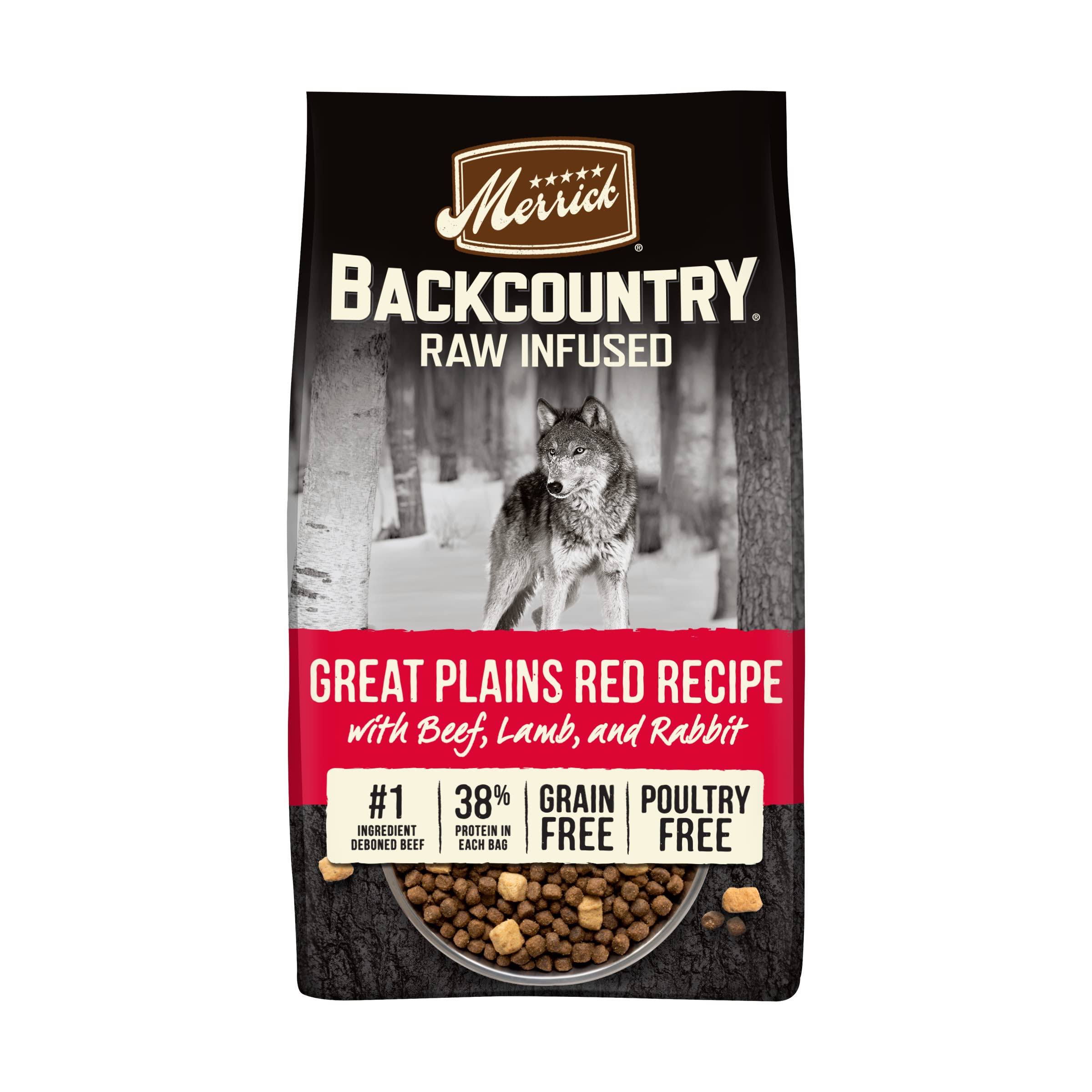 Merrick Backcountry Raw Infused Grain Free Great Plains Red Recipe Dry Dog Food, 4 lbs