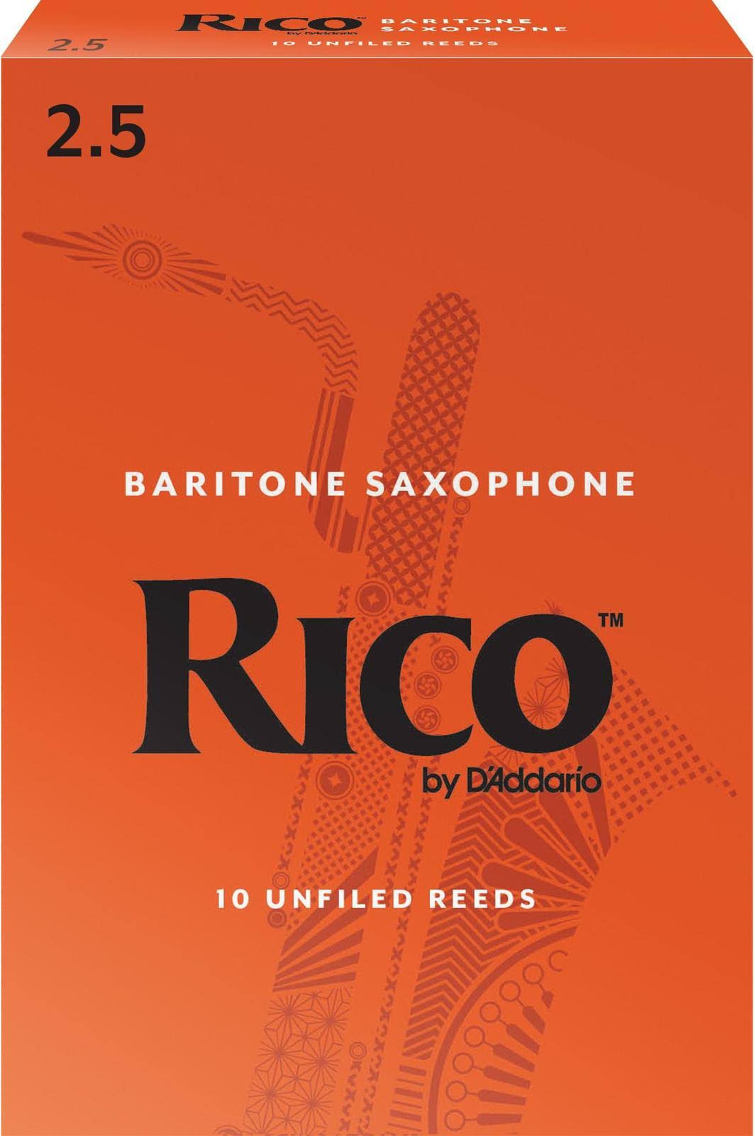 Rico Baritone Saxophone Reeds - 2.5 strength, 10pk