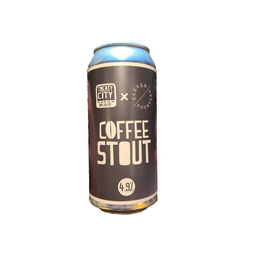 Treaty City collab Eleven14's Coffee Stout, 4.9% ABV 440ml Can