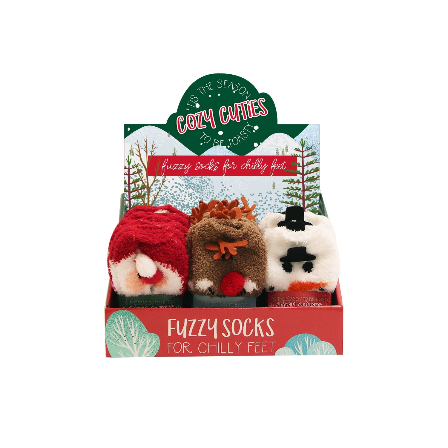 Cozy Cuties Fuzzy Socks Child -DM (X-SOCK2) Rudolph