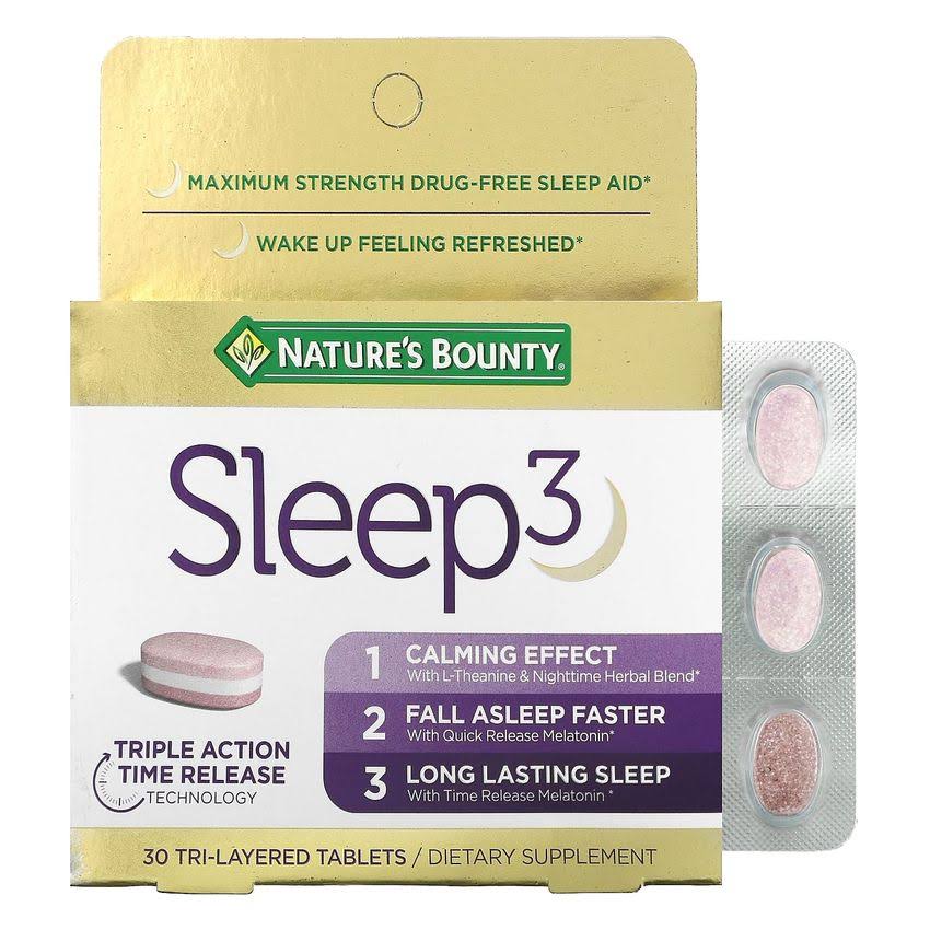 Natures Bounty Sleep 3 Triple Action Time Release Dietary Supplement - 10mg, 30ct